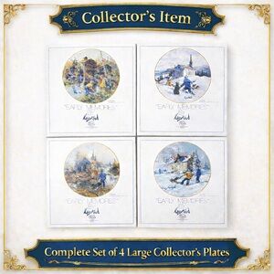 Complete set of 4 Keirstead Collector LARGE Plates Early Memories!